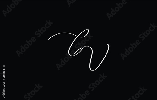 A minimal yet stylish depiction of white cursive lettering forming CV on a dark background, symbolizing elegance and simplicity.