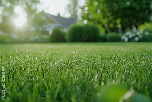 
Fresh green grass lawn in sunlight, perfect for garden, landscaping, nature, and outdoor themes. Ideal for backgrounds, eco projects, and summer vibes photo