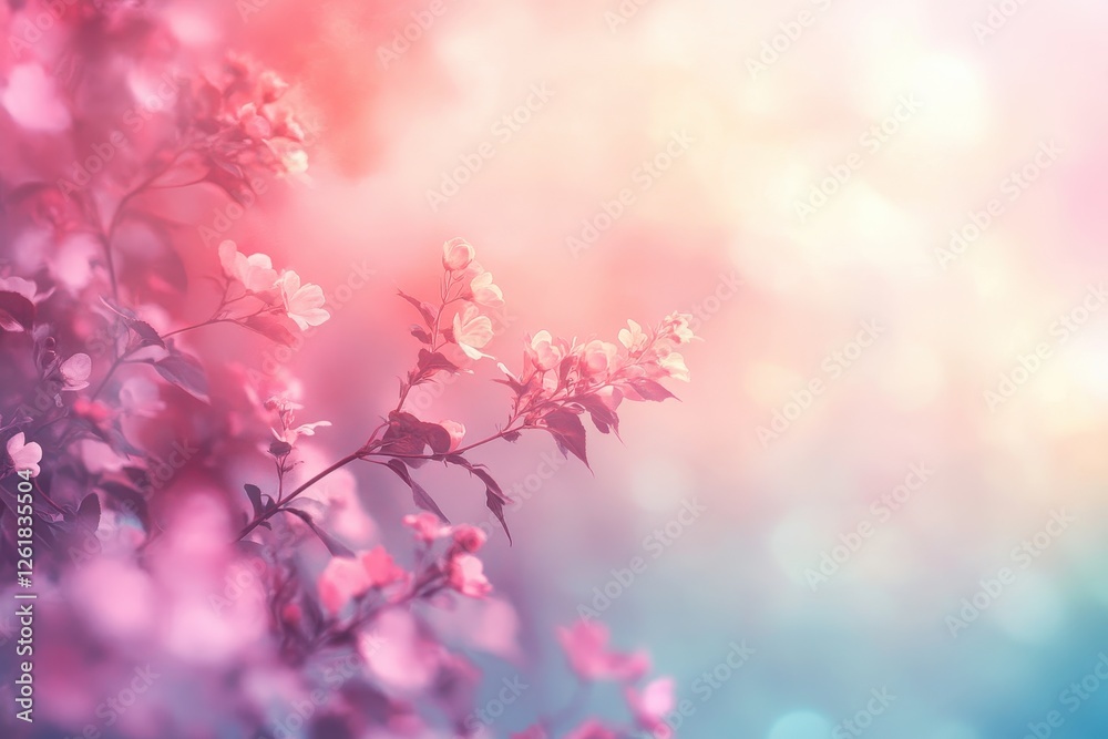 Pastel Pink Flowers in Soft Sunlight Pastel Pink Flowers in Soft Sunlight