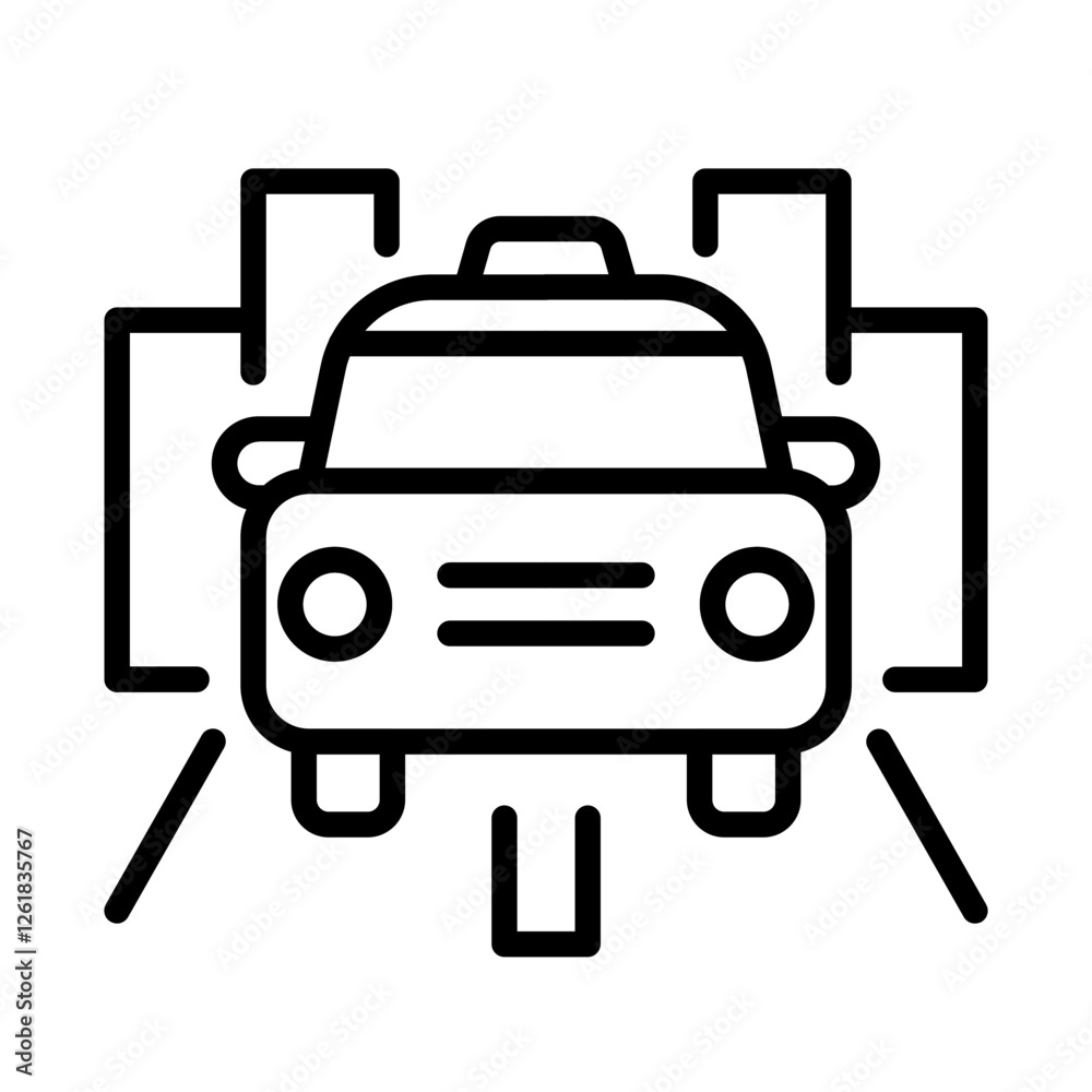Fototapeta premium Taxi Lane Vector Icon