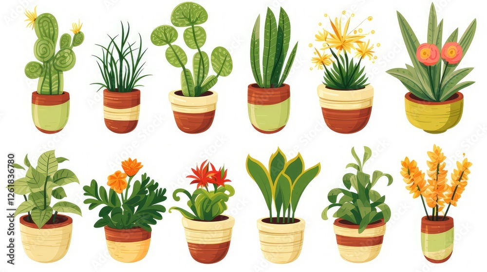 Fototapeta premium succulents plants clip art
