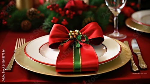 holiday christmas red ribbon