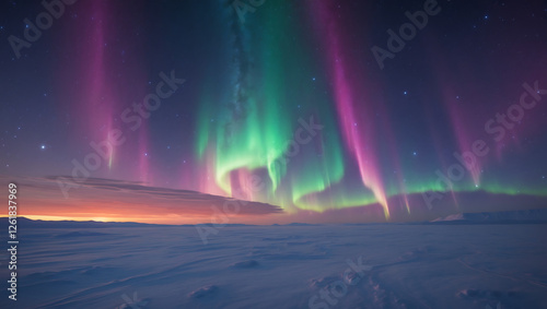 Wallpaper Mural Majestic Celestial Deep Space View with Gentle Aurora Capturing the Mysteries of the Universe Torontodigital.ca