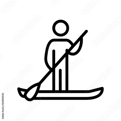 Stand Up Paddleboard Vector Icon