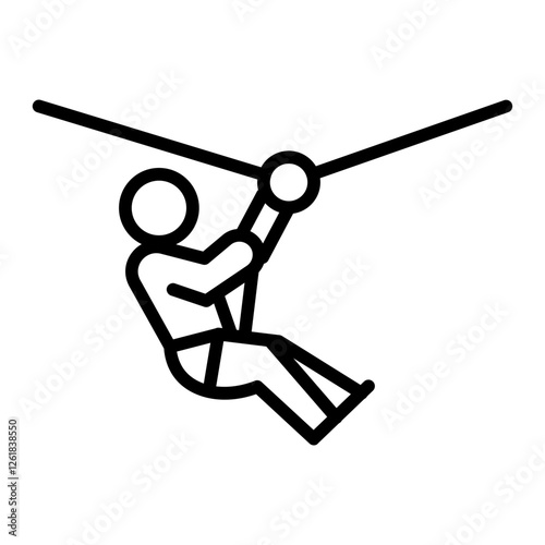 Zip Line Harness Vector Icon