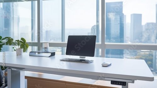 Wallpaper Mural modern empty desk office Torontodigital.ca