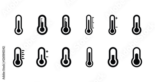 Set of thermometer icon symbol vector on white background.