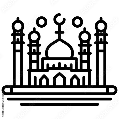 Aqiq Mosque Vector Icon photo