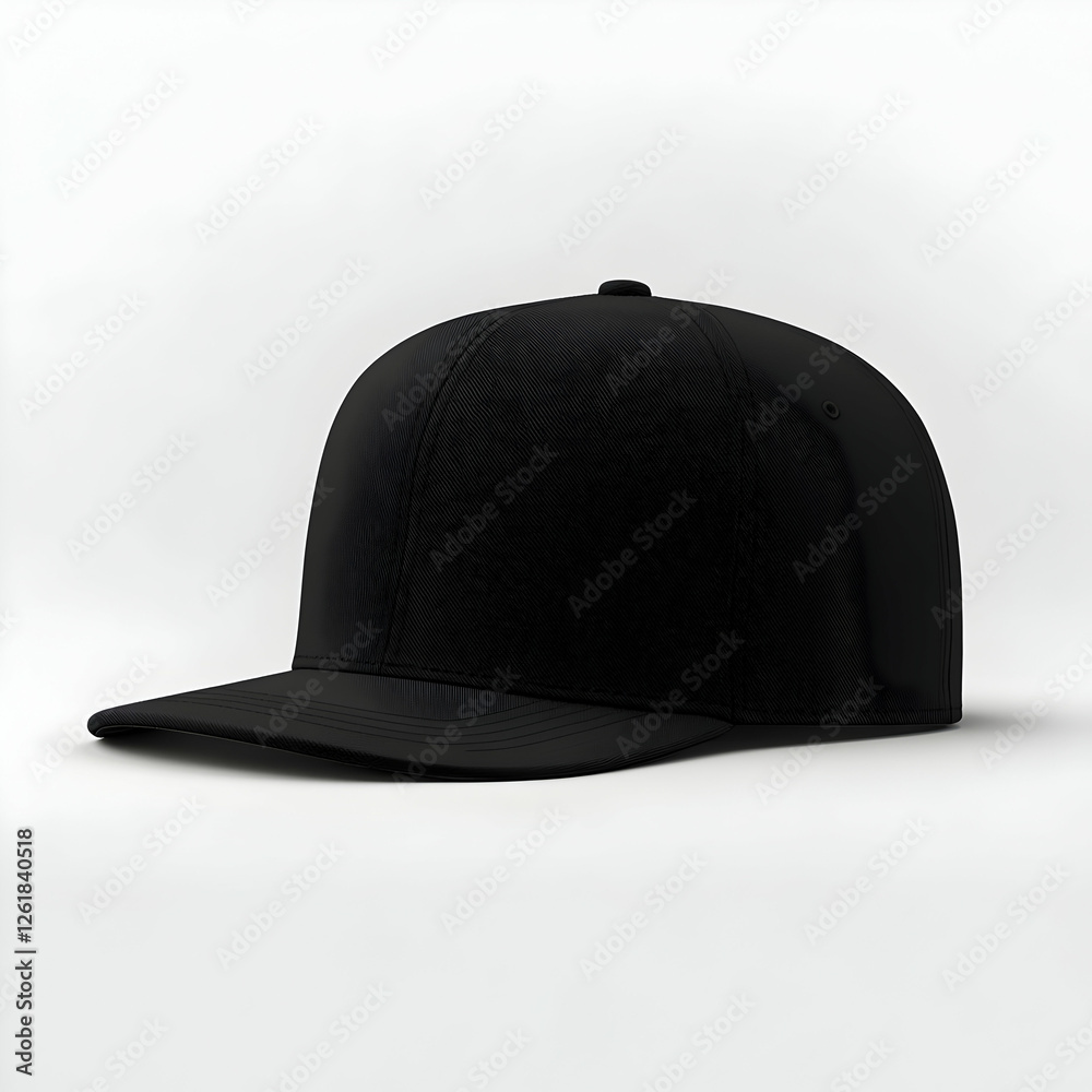 Fototapeta premium Plain black hat mockup on a white background