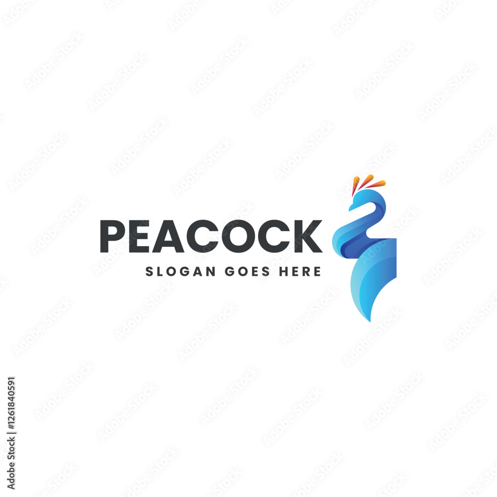 Obraz premium Peacock Gradient Colorful Logo
