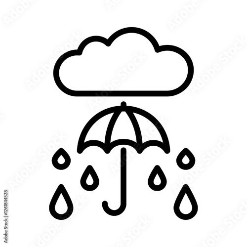 Rain Shower Zone Vector Icon