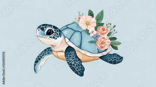 turtle and flower photo