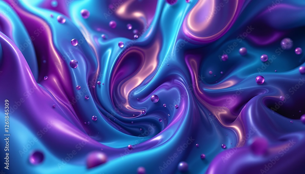 Obraz premium Abstract swirling liquid, vibrant colors, spheres, background design, perfect for website banners