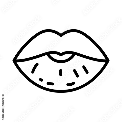Lip Swelling Vector Icon