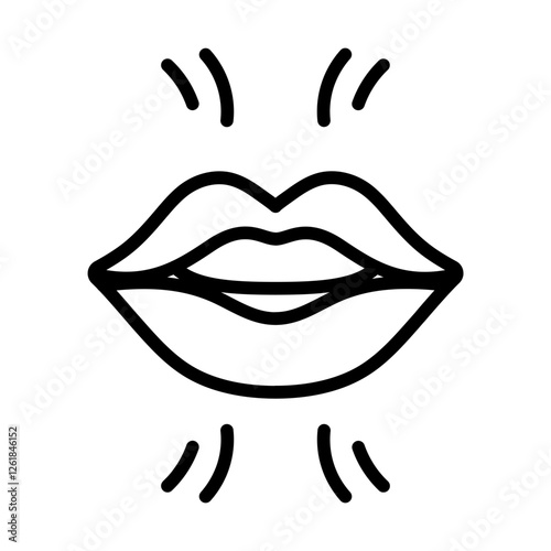 Tingling Lips Vector Icon