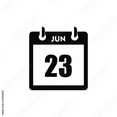 calender icon, 23 june icon with white background