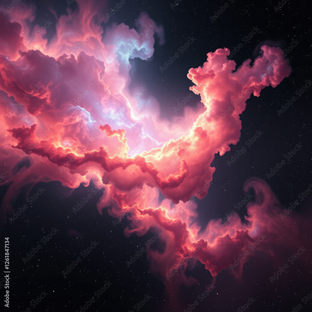 Fototapeta premium Enchanting and mysterious space background featuring a celestial nebula with glowing gas clouds, astronomy, gaming, productions
