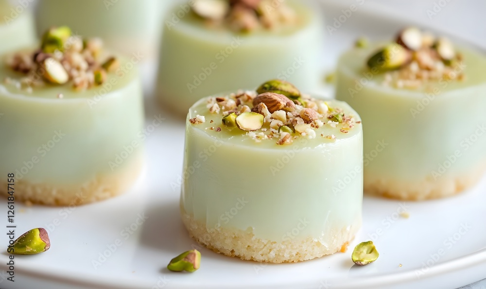 Pistachio Almond Petit Gâteaux, Generative AI Pistachio Almond Petit Gâteaux, Generative AI