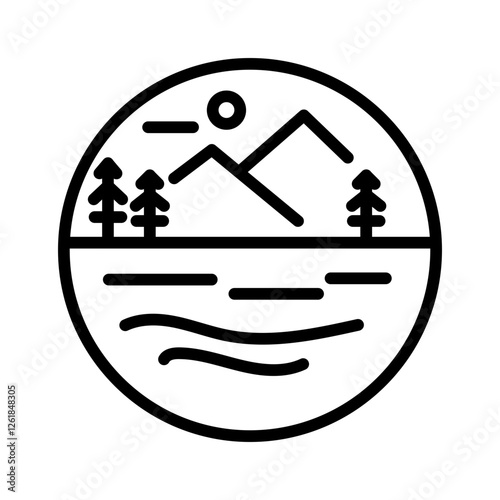 Lake Overflow Vector Icon