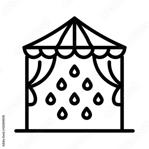 Monsoon Canopy Vector Icon