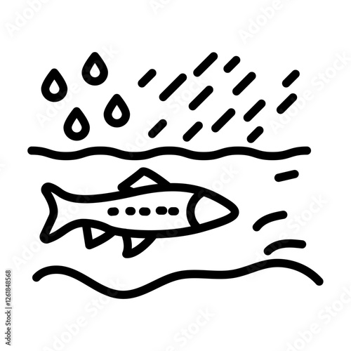 Monsoon Fish Migration Vector Icon
