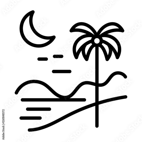 Monsoon Evening Vector Icon