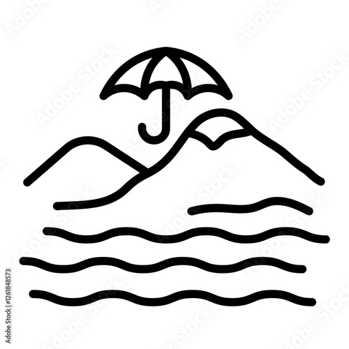 Monsoon Hills Vector Icon