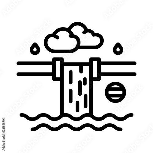 Overflowing Drainage Vector Icon