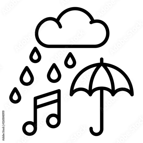 Rain Songs Vector Icon