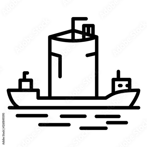 Harbor Fuel Tank Vector Icon