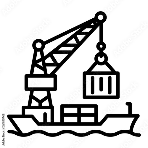 Quay Crane Vector Icon