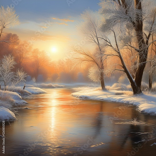 sunrise over the river