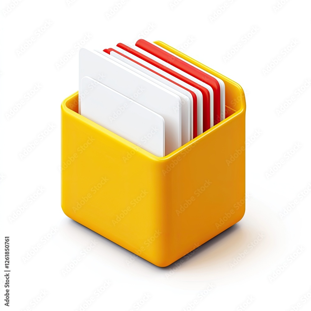 Yellow Folder with Documents Isolated on White Yellow Folder with Documents Isolated on White