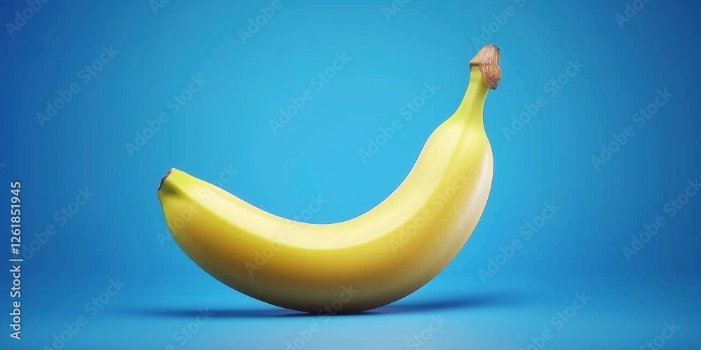 photo of a banana on a blue photo of a banana on a blue