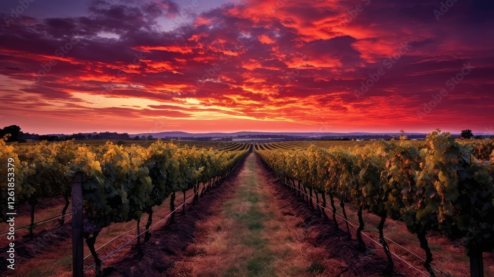 Fototapeta premium sungrapevines white and red wine