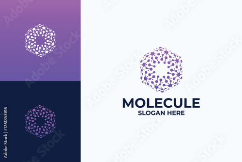 Abstract Molecule Nanotechnology Logo Design Template