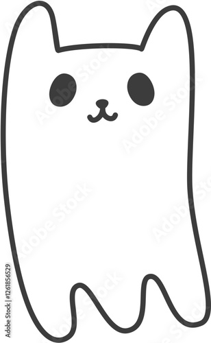 ghost black cat halloween cartoon character