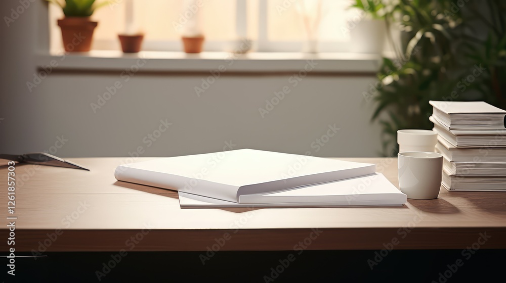 Fototapeta premium writing paper on desk mockup