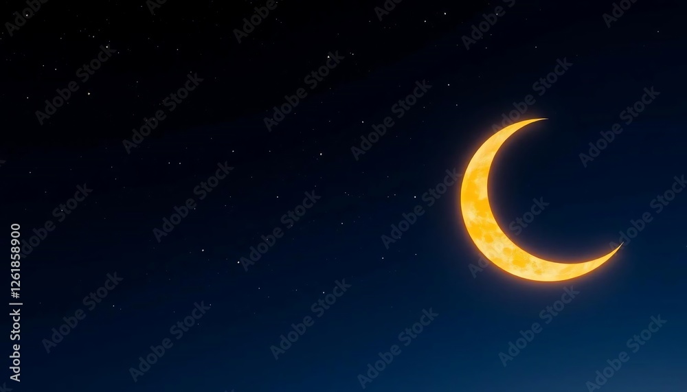 Crescent Moon Night: Celestial Beauty Under the Stars Crescent Moon Night: Celestial Beauty Under the Stars