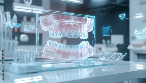 Dental 3D scan displayed in clinic photo