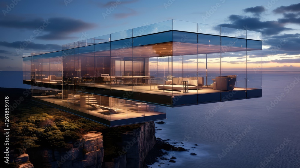 Obraz premium modern glass house