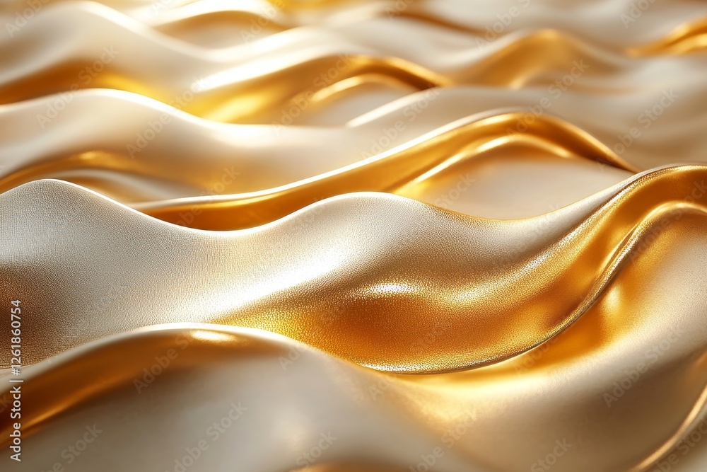 Obraz premium Abstract gold lines, fluid design, 3d render, Generative AI