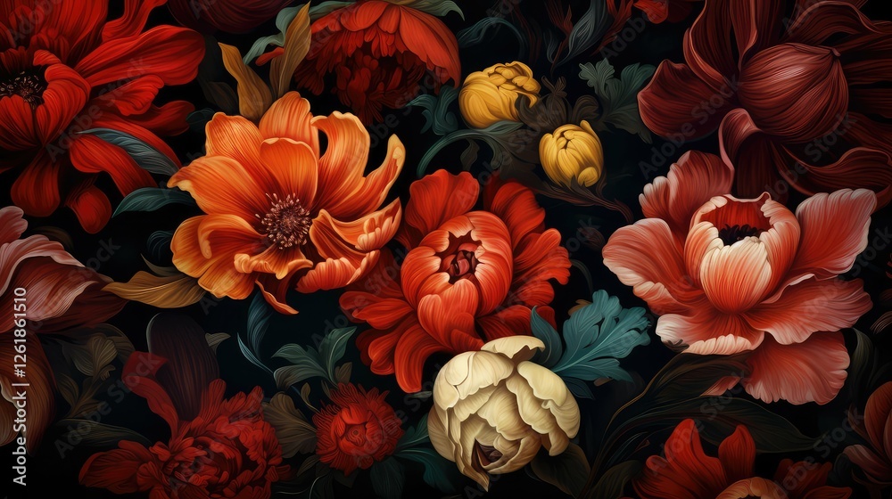 Fototapeta premium bold spring floral pattern