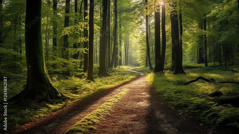 Fototapeta premium path wooded scene