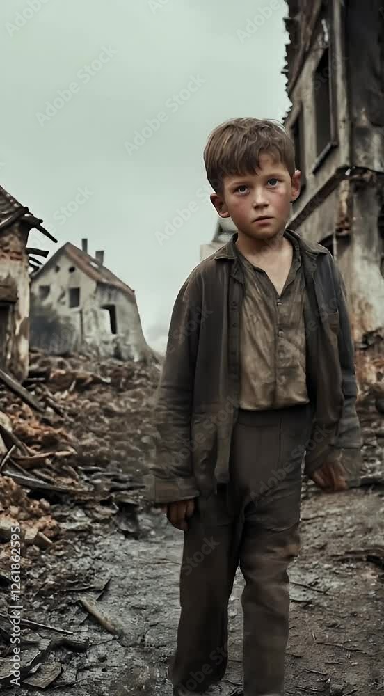 custom made wallpaper toronto digitalsolemn impoverished building dwelling destruction standing devastated torn destitute ruinous ruin front young children boy damaged desolate shack country shelter war housing sad poverty conflict