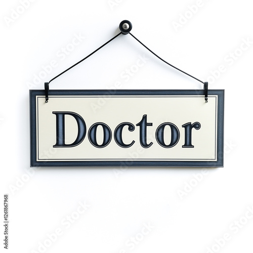 Medical Office Sign with Doctor in Bold Letters photo