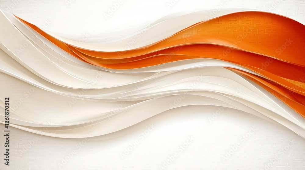 Obraz premium Abstract Orange and White Waves Background