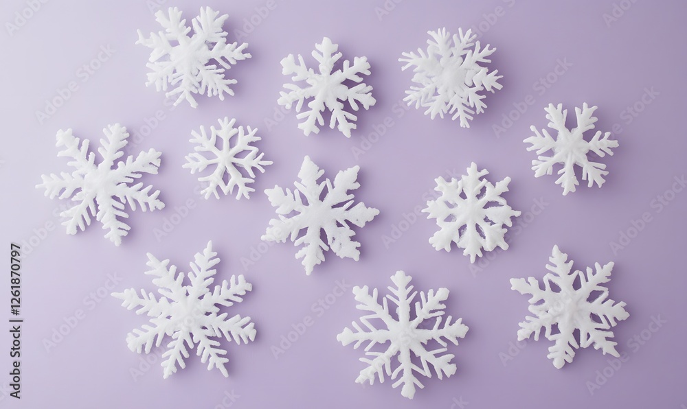 snowflakes, purple background, Generative AI snowflakes, purple background, Generative AI