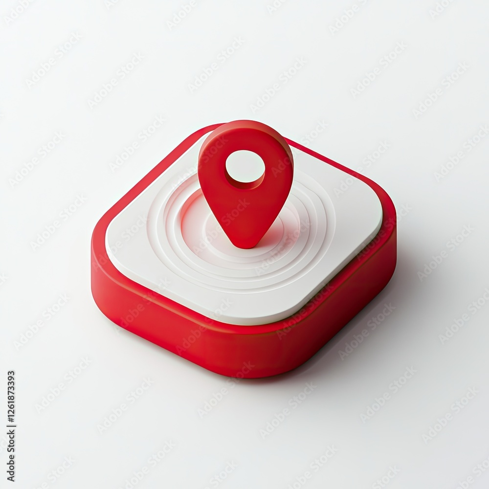 3D Red Location Icon on White Background (1) 3D Red Location Icon on White Background (1)