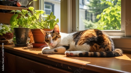 floor cat in kitchen photo